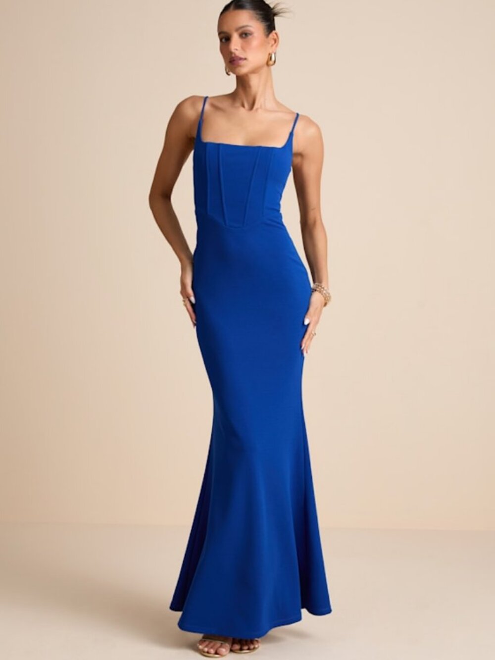 Lulus Imre Royal Blue Sleeveless Mermaid Maxi Dress M